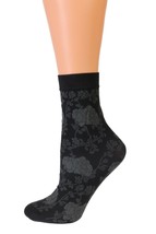 BestSockDrawer KLAARA 60DEN grey floral pattern socks - £7.88 GBP