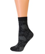 BestSockDrawer KLAARA 60DEN grey floral pattern socks - £7.82 GBP