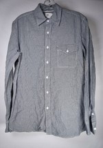 AG Adriano Goldschmied Mens Shirt Herringbone Button Down LS Top S Gray - £31.28 GBP