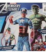 Marvel Avengers 2-In-1 Muscle Chest Hulk/Captain America Deluxe Costume ... - £24.25 GBP