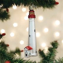 OLD WORLD CHRISTMAS CAPE MAY LIGHTHOUSE GLASS CHRISTMAS ORNAMENT 20115 - £11.09 GBP