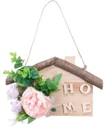 Rustic Home Sign Flower Wreath for Farmhouse Porch Wood Home Decor Wall Art - $13.85