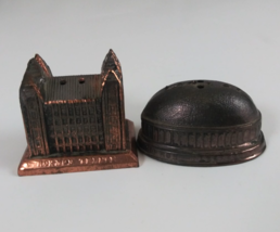 Vintage Mormon Tabernacle Temple Salt Lake City Metal Salt &amp; Pepper Shak... - $290.49 MXN