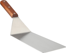 8” Extra-Large Sturdy Stainless Steel Spatula Hamburger Turner with Strong Woode - £23.52 GBP