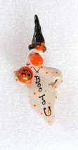 &quot;Boo To U&quot; Happy Halloween Ghost Lapel Hat Pin by Norel - £7.87 GBP