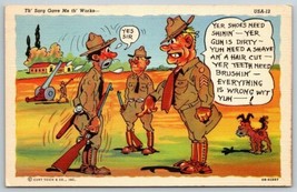 1940s WW2 Comic Postcard Th&#39; Sarg Gave Ne Th&#39; Works  C.T. Art Colortone - £17.05 GBP