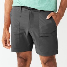 Sonoma Outdoor Cargo Shorts Mens 29 Gray Nylon Stretch Belted Elastic Waist NEW - £19.28 GBP