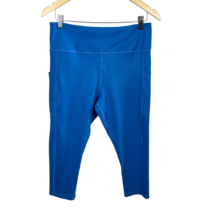 Zyia Active Leggings Womens 14 16 Blue Metallic Capri Pockets High Waist... - £30.28 GBP
