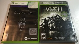 Fallout 3 &amp; The Elder Scrolls V : Skyrim Microsoft Xbox 360 Game Bundle Lot - £7.84 GBP