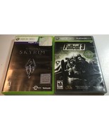 Fallout 3 &amp; The Elder Scrolls V : Skyrim Microsoft Xbox 360 Game Bundle Lot - £7.86 GBP