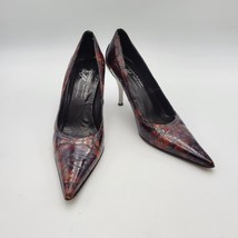 Donald J Pliner Tortoise Patent Leather Heels Pumps Women’s Sz 6.5 Vtg  - $59.99