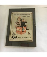 Vintage Framed Advertisment OXO Cubes A Warm Support For Chilly Days 5 x... - $27.77 CAD