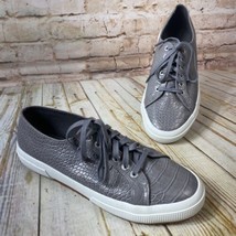 Superga Grey Croc Embossed Womens Size 9.5 Fashion Sneakers Shoes Mens S... - £18.91 GBP