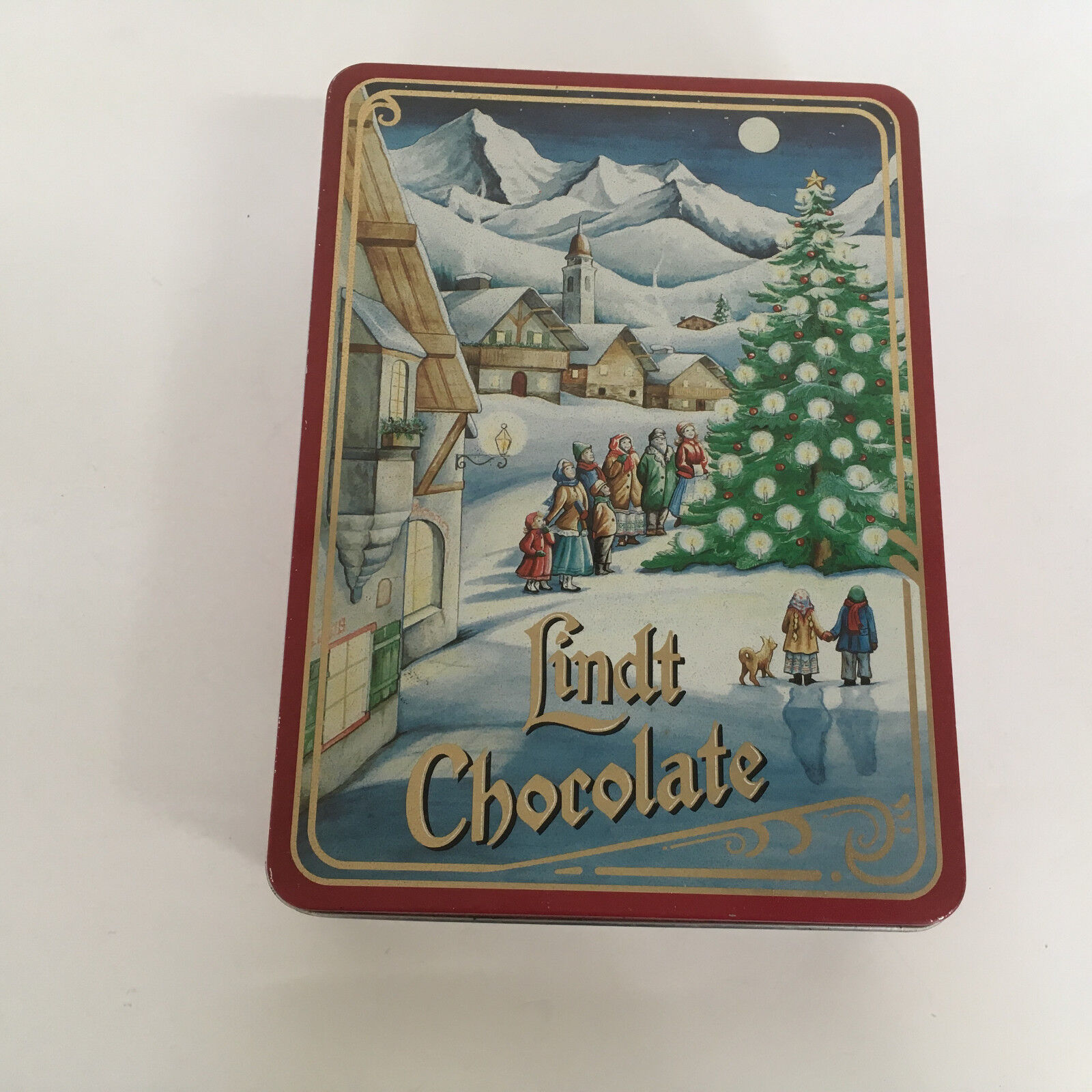Primary image for Empty Lindt chocolate lindor truffles  decorative Christmas holiday square tin