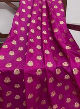 Indian Banarasi Brocade Fabric Hot Pink &amp; Gold Fabric Wedding Dress Fabric N379B - £5.89 GBP+
