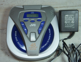 JVC XL-PV350 Portable CD Player Anti-Shock Silver Blue w AC Power Adapte... - $27.55