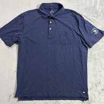 Peter Millar Seaside Wash Polo Shirt L Blue Santa Barbara Polo &amp; Racquet Club - £45.56 GBP