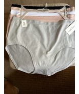 5 NEW LAURA ASHLEY LS8550 5PK  PLUS SIZE MF SEAMLESS BRIEF PANTIES 3X - $28.70