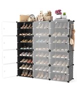 Portable Shoe Rack Organizer With Door, 48 Pairs Shoe Storage Cabinet Ea... - £108.96 GBP