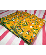 Groovy Mod 4pc Flower Power Daisy &amp; Rose Design Cotton Napkin Set  - £12.50 GBP