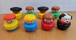 Fisher-Price Chunky Little People Lot of 8 Figures Dog Girls Boys 1990 Mexico - £19.37 GBP