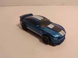 2020 Hot Wheels Shelby Mustang Car Toy 1/64 Diecast Dark Blue White Stripe Loose - £5.51 GBP