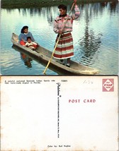 USA Florida Seminole Native American Family in Dugout Canoe Vintage Postcard - £7.39 GBP