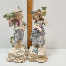 Vtg Beautiful Cordey Cybis 5047 5048 Porcelain Victorian Girl Boy Figurine Pair - $60.93