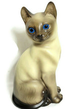  Siamese Sitting Pretty Kitty Cat Kitten Figurine Blue Eyes 7&quot; Tall - £29.42 GBP