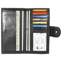 Paul Walter Genuine Leather Black Checkbook Cover Organizer for Unisex ID Wallet - £12.78 GBP