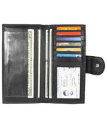 Paul Walter Genuine Leather Black Checkbook Cover Organizer for Unisex I... - $15.99