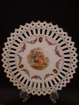 2  Vintage German Latice Courting Porcelain Trinket Dishes With Different Scenes - £22.41 GBP