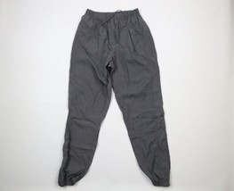 Vintage 90s Reebok Mens Medium Spell Out Cuffed Nylon Joggers Jogger Pants Gray - £42.48 GBP