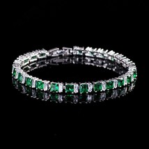 8 Color Options Square Created Green CZ Crystal Tennis Bangles Bracelets for Lad - £15.92 GBP