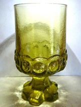 Tiffin Franciscan Madeira Green Olive Iced Tea Goblet Footed Glass Vtg 5.5&quot; Tall - £14.75 GBP
