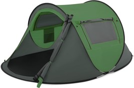 Monibloom Pop Up Tent 2 Person For Camping Waterproof Outdoor Easy Set, Yellow - £54.46 GBP