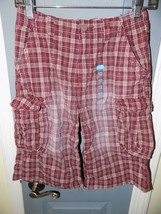The Children&#39;s Place Red Plaid Shorts Size 12 Boy&#39;s W/Adjustable Waist NEW - £11.48 GBP