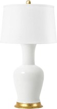 Table Lamp Bungalow 5 Acacia Gold Leaf Base Cord High-Gloss Glaze White Gloss - £582.73 GBP