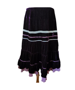 Purple Velvet Knee Length Skirt Size Large - £27.66 GBP