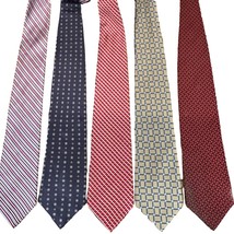 NAUTICA Men&#39;s 100% Silk Neck Ties Designer Foulard Geo Multicolored Lot ... - $21.05
