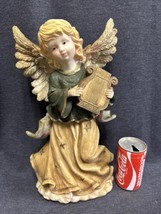 Large Resin Angel Playing the Harp Figurine 15 inches Tall - $28.71