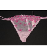 NWT Very Sexy Embroidered Lilac &amp; Purple Daisy Low-Rise V-String Crystal... - $32.50
