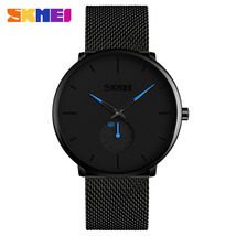 Two-Pin Semi-Stainless Steel Band Youth Watch Simple Fashion Waterproof Men&#39;s Wa - £30.64 GBP