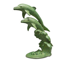 SPI Home Leaping Dolphins Cast Aluminum Garden Spitter Fountain Statue - £378.61 GBP