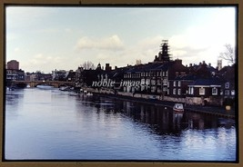 1978 York View of River Ouse Bridge and Boat Color Slide - £2.59 GBP