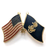United States Navy and American Flag Pin Crossed Flags Military Pride Su... - €11,05 EUR