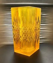 Sascha Brastoff Signed Formed Resin Vase Luminary Amber 9.5&quot; VTG MCM - $162.40