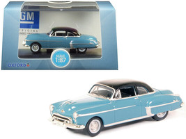 1950 Oldsmobile Rocket 88 Coupe Crest Blue w Black Top 1/87 HO Scale Diecast Car - £17.71 GBP