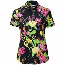 NWT Ladies IBKUL WILLOW BLACK Short Sleeve Mock Golf Shirt sizes XS S M ... - $64.99