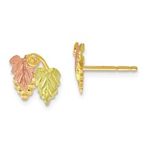 Black Hills Gold 10K Tri-Color Double Leaf Earrings - £148.67 GBP